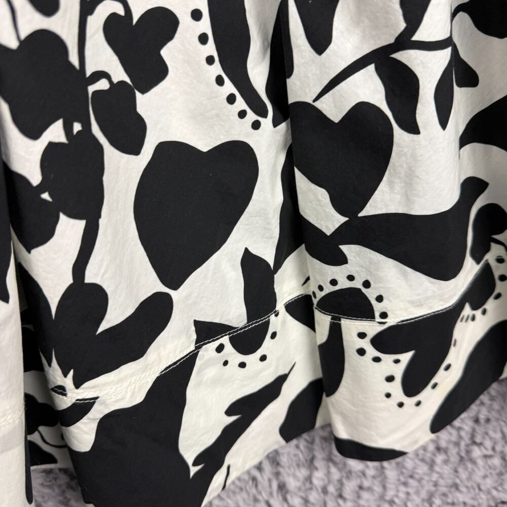 La Ligne Midi Dress Black White Smocked Cotton Poplin Medium Party MSRP $425 - Picture 4 of 12